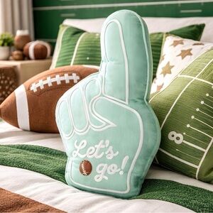 About iDesign Lorne Let’s Go Finger-Shaped Throw Pillow - 10.5x18”